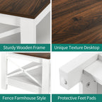 Table basse de style ferme avec rangement, table centrale à 2 niveaux pour le salon