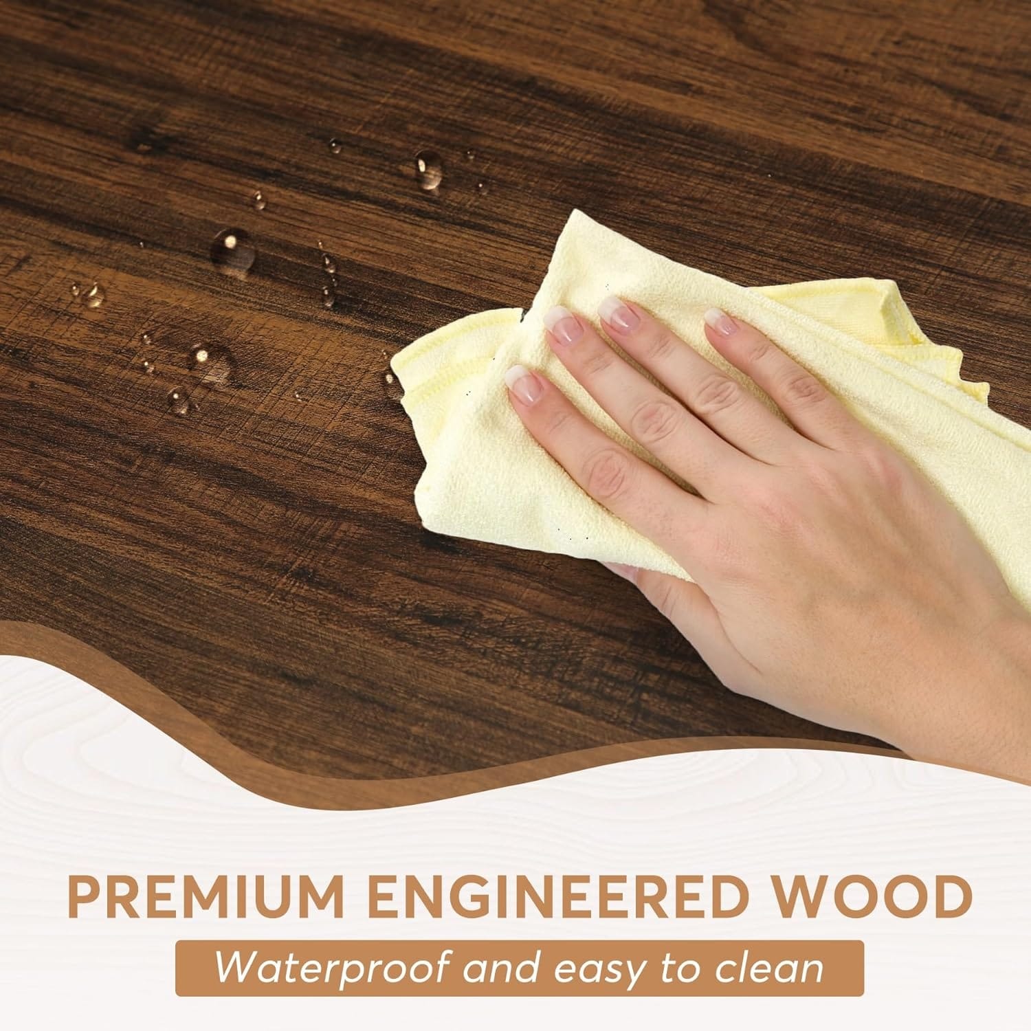 Table à manger de ferme pour 6 personnes, table de cuisine rectangulaire en bois de 70,8 pouces