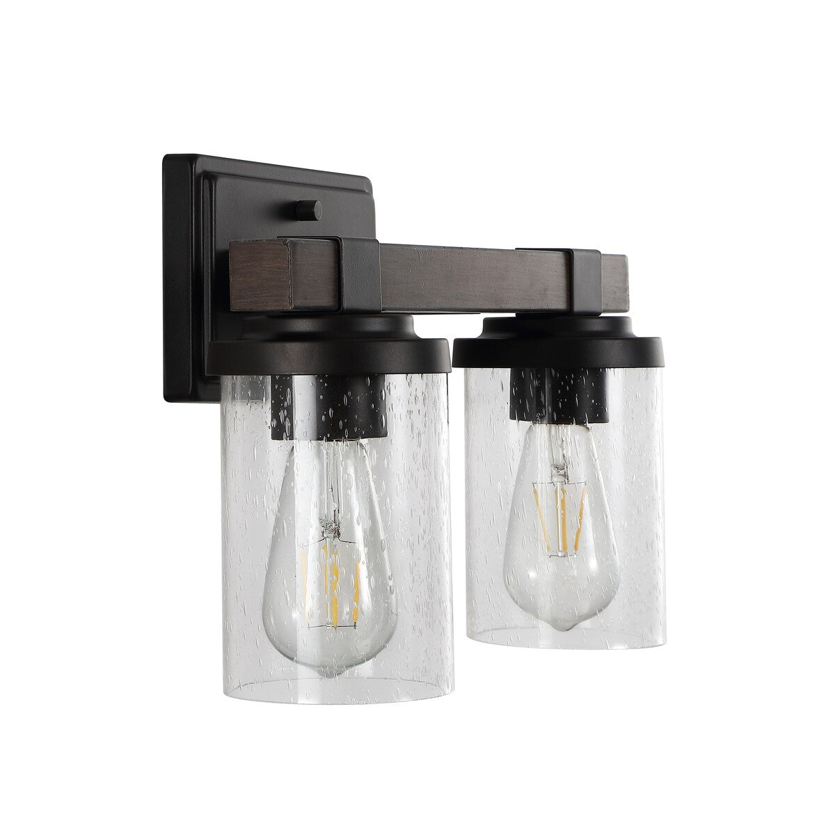 Applique murale à LED style rustique en fer et verre grainé, par JONATHAN Y