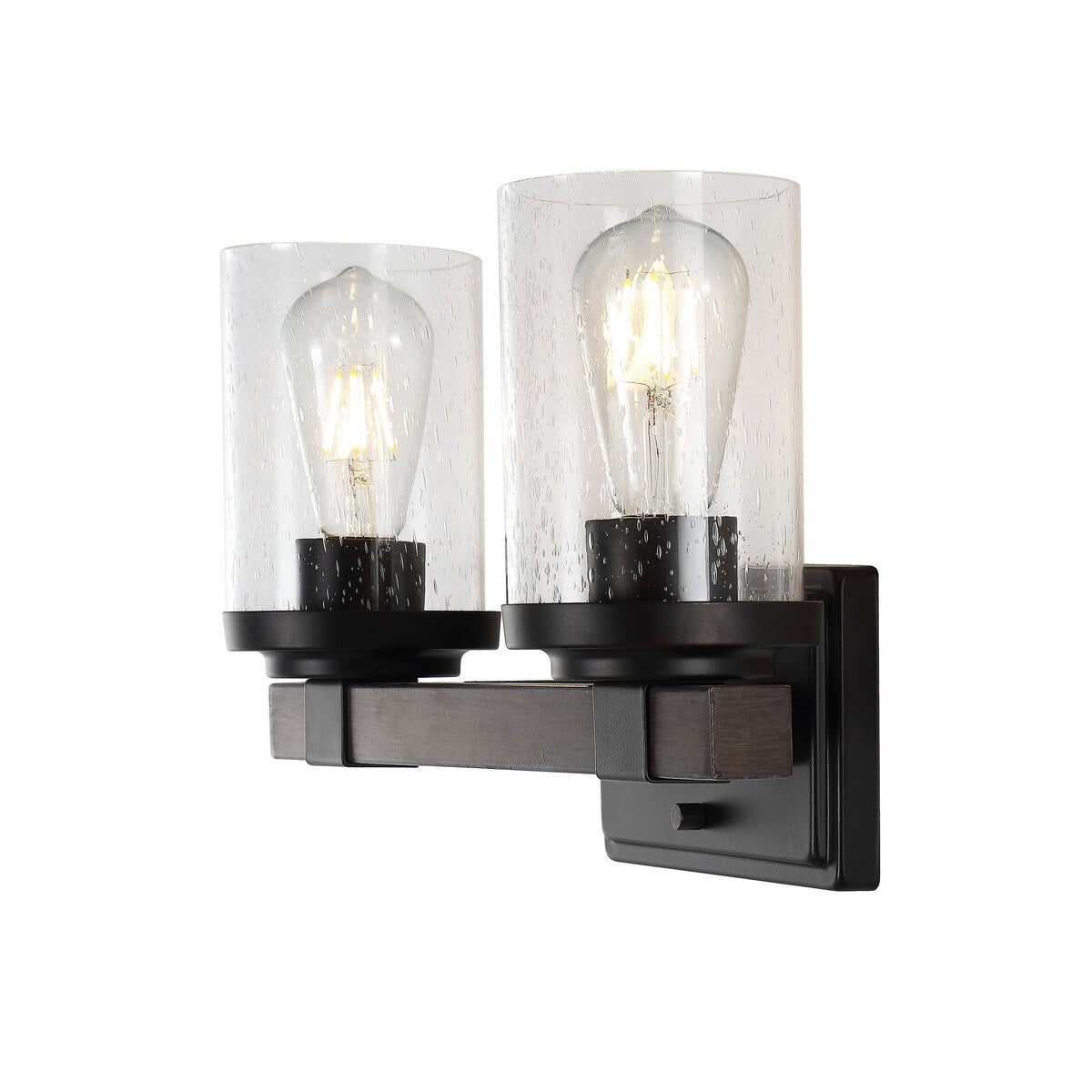 Applique murale à LED style rustique en fer et verre grainé, par JONATHAN Y