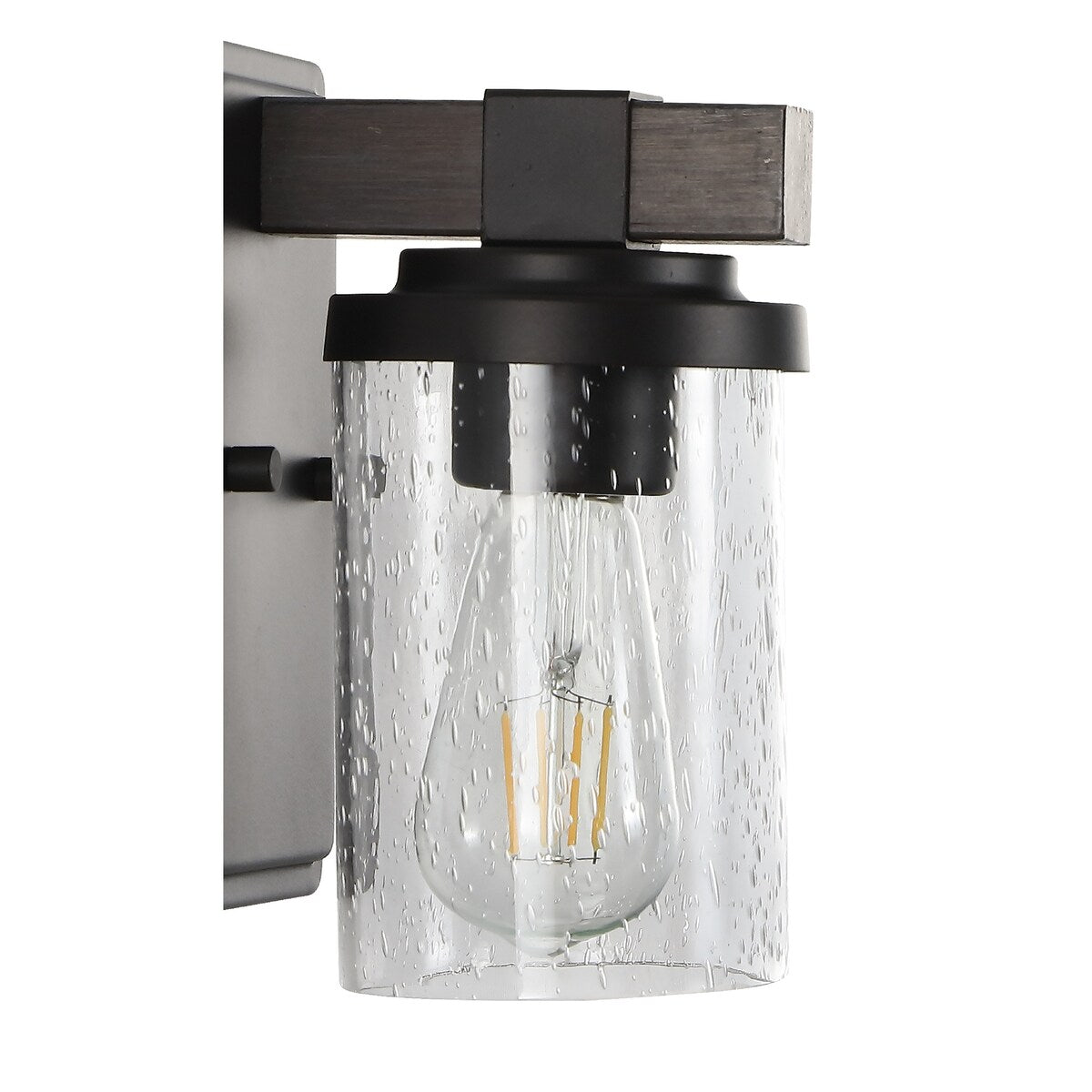 Applique murale à LED style rustique en fer et verre grainé, par JONATHAN Y