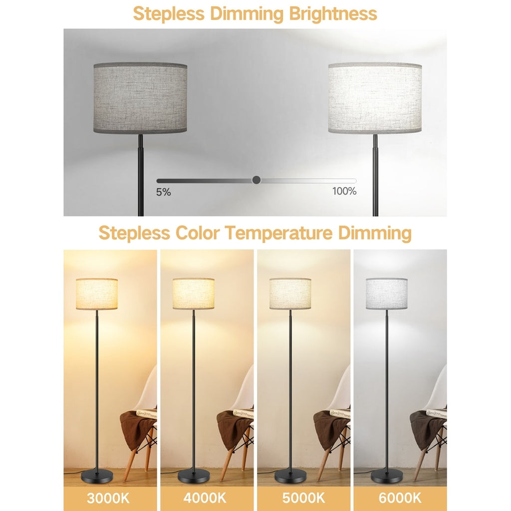 Lampadaires de salon avec télécommande et 4 températures de couleur - N/A