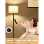 Lampadaires de salon avec télécommande et 4 températures de couleur - N/A