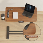 FunniHomi 28/32 Table de lit mobile à hauteur réglable avec roulettes, blanc/noir, pour ordinateur portable, pour lit et canapé