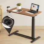 FunniHomi 28/32 Table de lit mobile à hauteur réglable avec roulettes, blanc/noir, pour ordinateur portable, pour lit et canapé