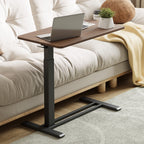 FunniHomi 28/32 Table de lit mobile à hauteur réglable avec roulettes, blanc/noir, pour ordinateur portable, pour lit et canapé