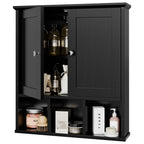 Meuble de salle de bain Futzca mural, meuble de rangement avec portes et étagères