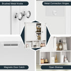 Meuble de salle de bain Futzca mural, meuble de rangement avec portes et étagères