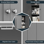 Meuble de salle de bain Futzca mural, meuble de rangement avec portes et étagères