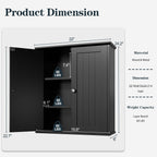 Meuble de salle de bain Futzca mural, meuble de rangement avec portes et étagères