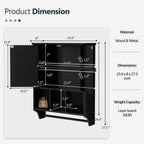 Meuble de salle de bain Futzca mural, meuble de rangement avec portes et étagères