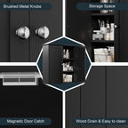 Meuble de salle de bain Futzca mural, meuble de rangement avec portes et étagères