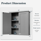 Meuble de salle de bain Futzca mural, meuble de rangement avec portes et étagères