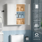 Meuble de salle de bain Futzca mural, meuble de rangement avec portes et étagères