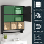 Meuble de salle de bain Futzca mural, meuble de rangement avec portes et étagères