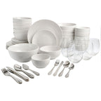 Gibson Home All U Need Service de table 60 pièces Assiettes, bols, verres, fourchettes, cuillères et couteaux (Service pour 6)