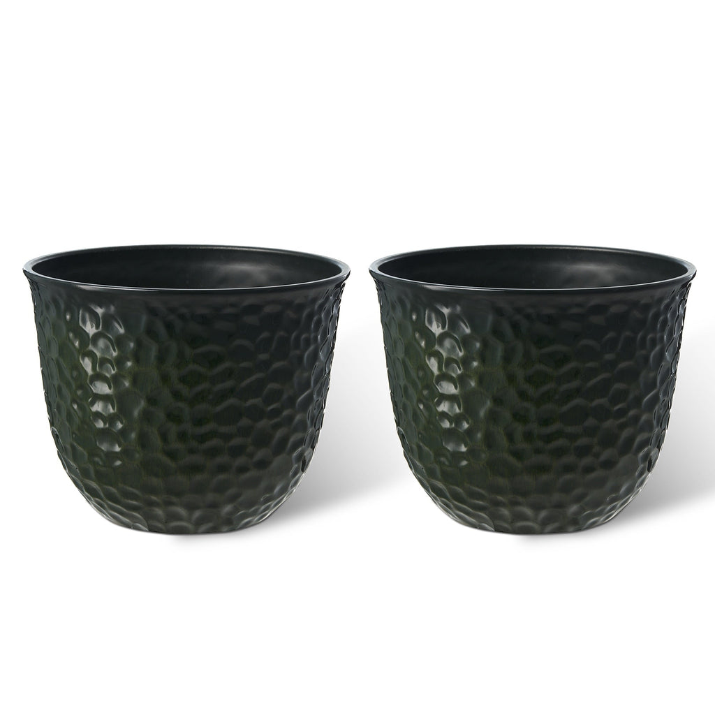 Glitzhome 19,75 H Lot de 2 pots de fleurs surdimensionnés en imitation céramique écologique texturée diamantée pour porche