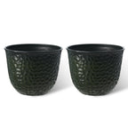 Glitzhome 19,75 H Lot de 2 pots de fleurs surdimensionnés en imitation céramique écologique texturée diamantée pour porche
