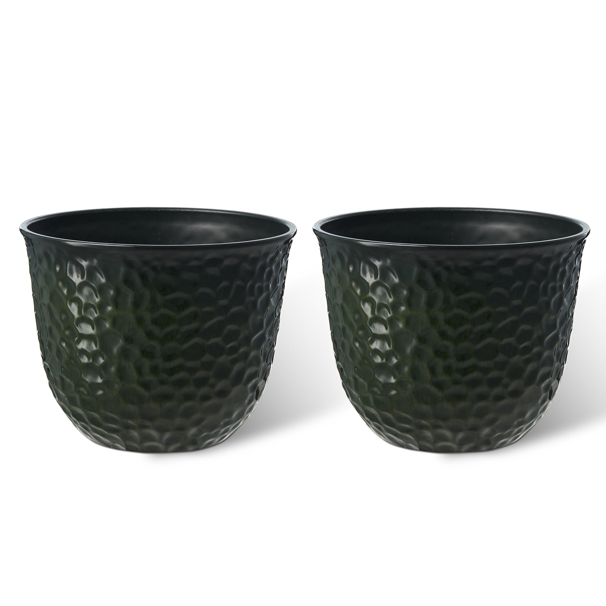 Glitzhome 19,75 H Lot de 2 pots de fleurs surdimensionnés en imitation céramique écologique texturée diamantée pour porche