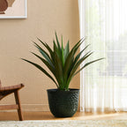 Glitzhome 19,75 H Lot de 2 pots de fleurs surdimensionnés en imitation céramique écologique texturée diamantée pour porche