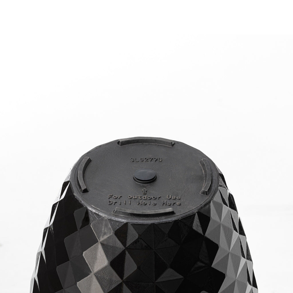 Glitzhome 19,75 H Lot de 2 pots de fleurs surdimensionnés en imitation céramique écologique texturée diamantée pour porche