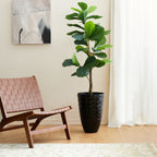 Glitzhome 19,75 H Lot de 2 pots de fleurs surdimensionnés en imitation céramique écologique texturée diamantée pour porche