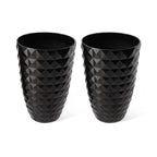 Glitzhome 19,75 H Lot de 2 pots de fleurs surdimensionnés en imitation céramique écologique texturée diamantée pour porche