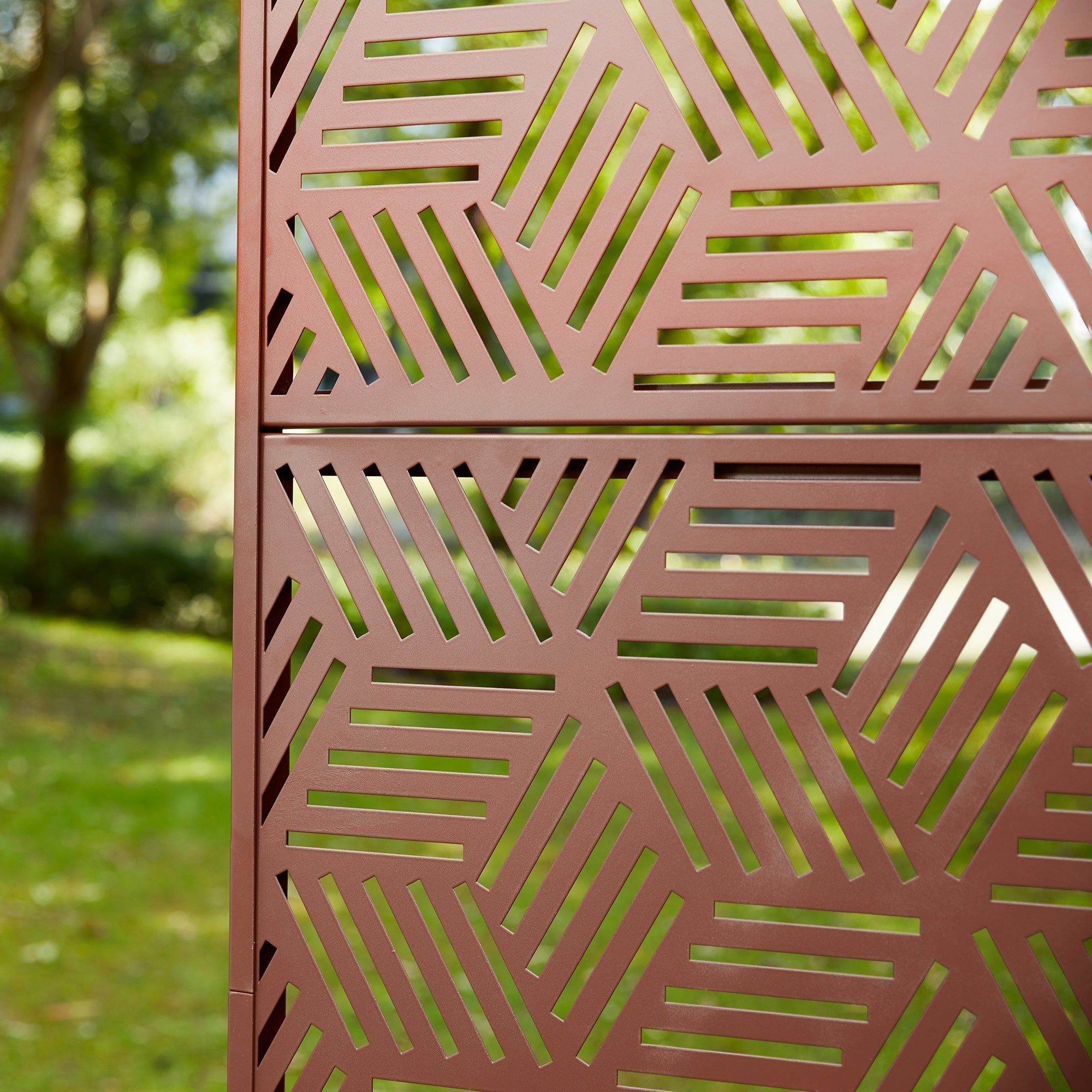 Paravent de confidentialité à 3 panneaux galvanisé à motifs floraux de 6 pieds de Glitzhome