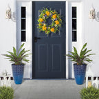 Glitzhome 19,75 H Lot de 2 pots de fleurs surdimensionnés en imitation céramique écologique texturée diamantée pour porche