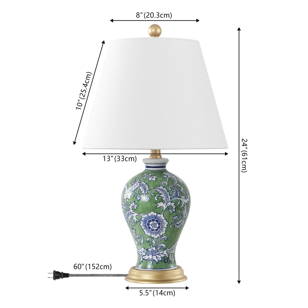 Lampe de table LED Grace 24 Floral, multicolore/laiton par JONATHAN Y