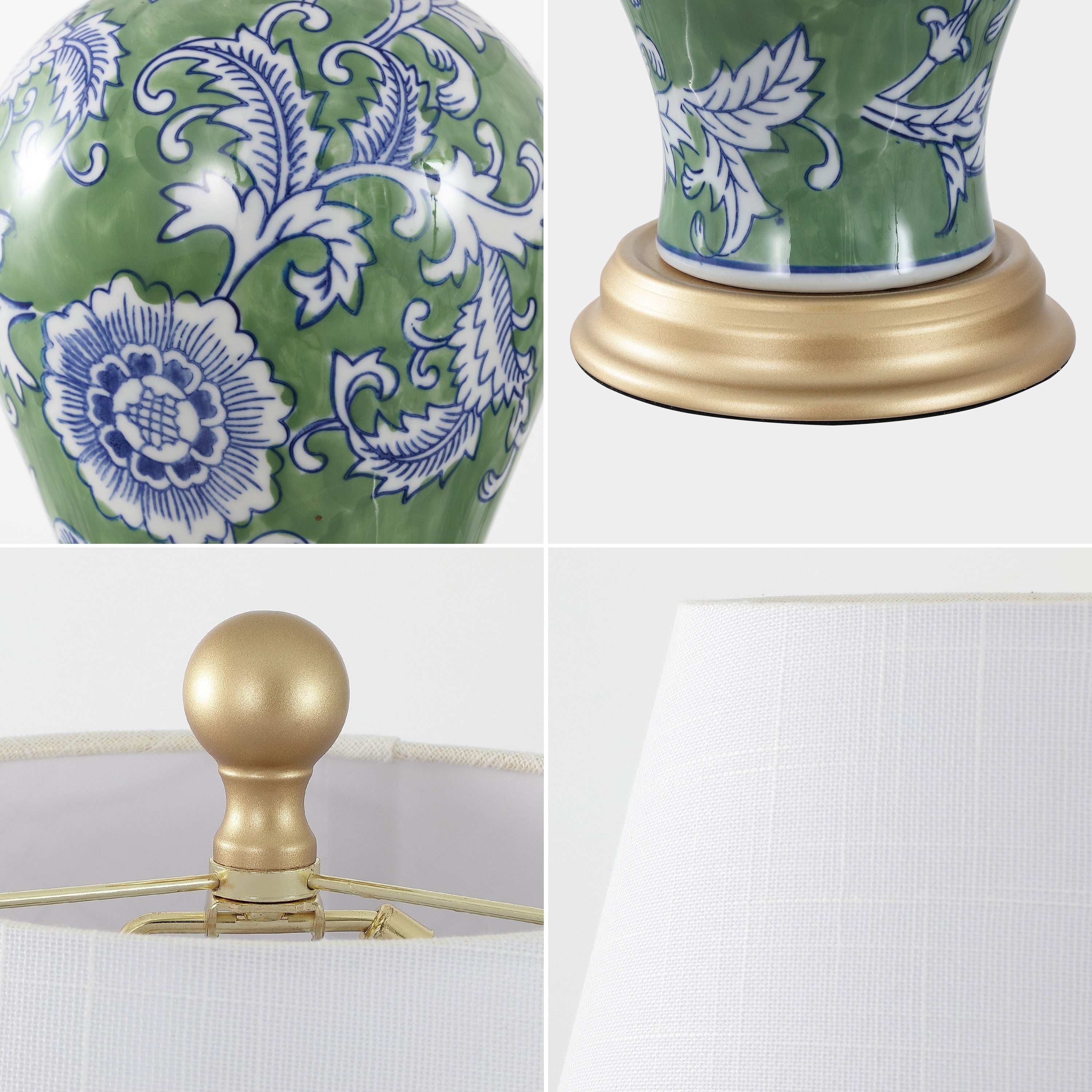 Lampe de table LED Grace 24 Floral, multicolore/laiton par JONATHAN Y