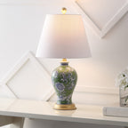 Lampe de table LED Grace 24 Floral, multicolore/laiton par JONATHAN Y