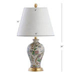 Lampe de table LED Grace 24 Floral, multicolore/laiton par JONATHAN Y