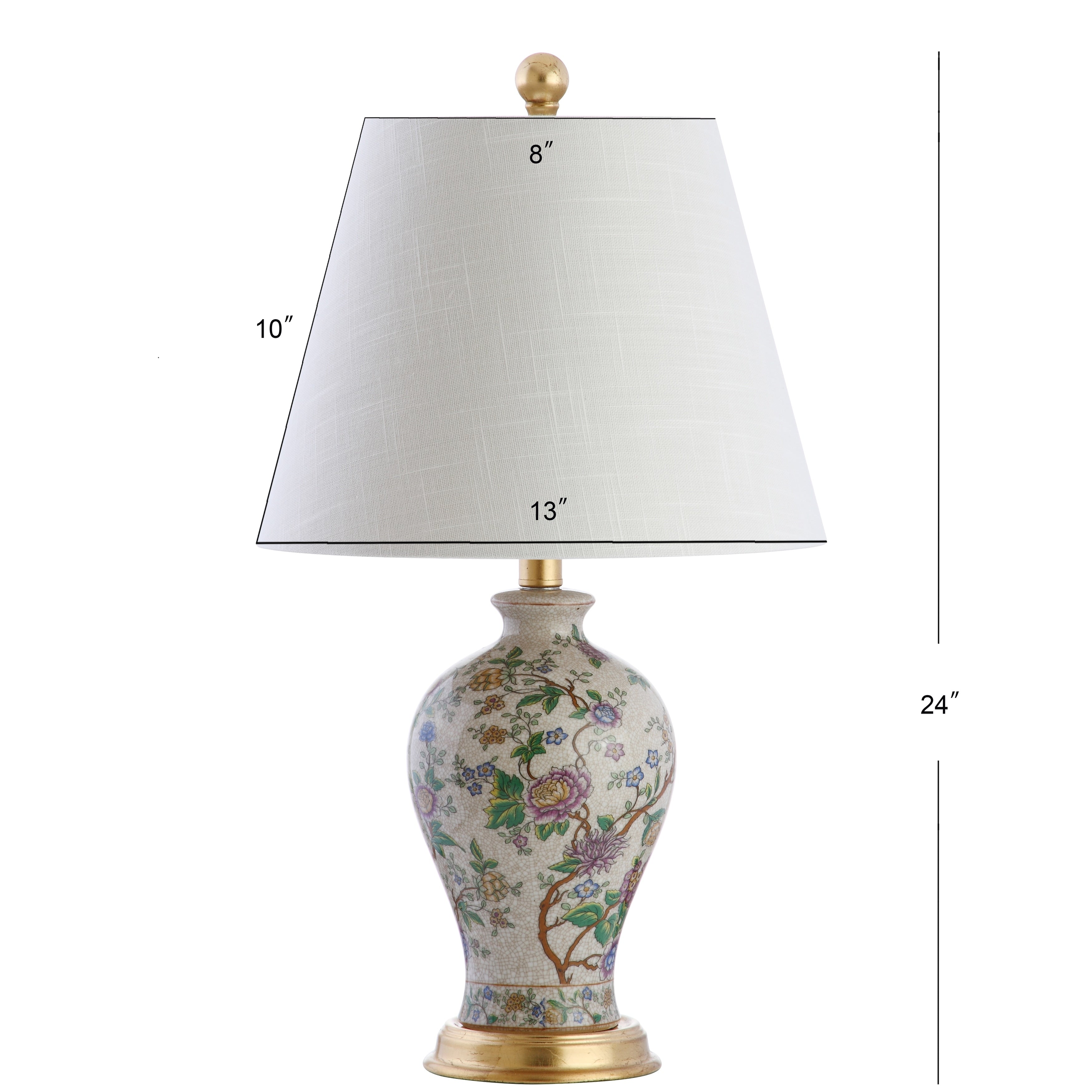 Lampe de table LED Grace 24 Floral, multicolore/laiton par JONATHAN Y