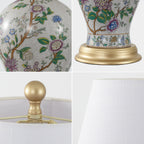 Lampe de table LED Grace 24 Floral, multicolore/laiton par JONATHAN Y