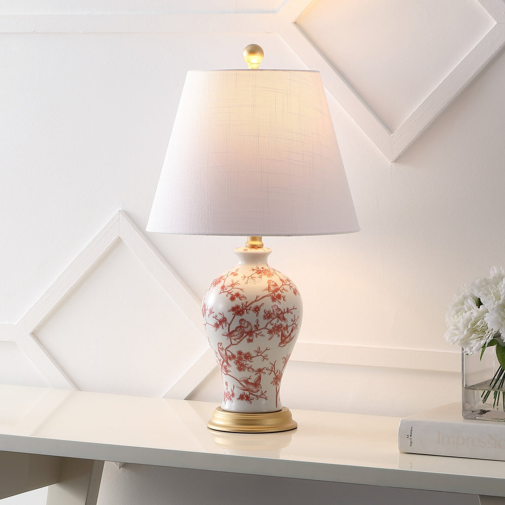 Lampe de table LED Grace 24 Floral, multicolore/laiton par JONATHAN Y