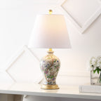 Lampe de table LED Grace 24 Floral, multicolore/laiton par JONATHAN Y
