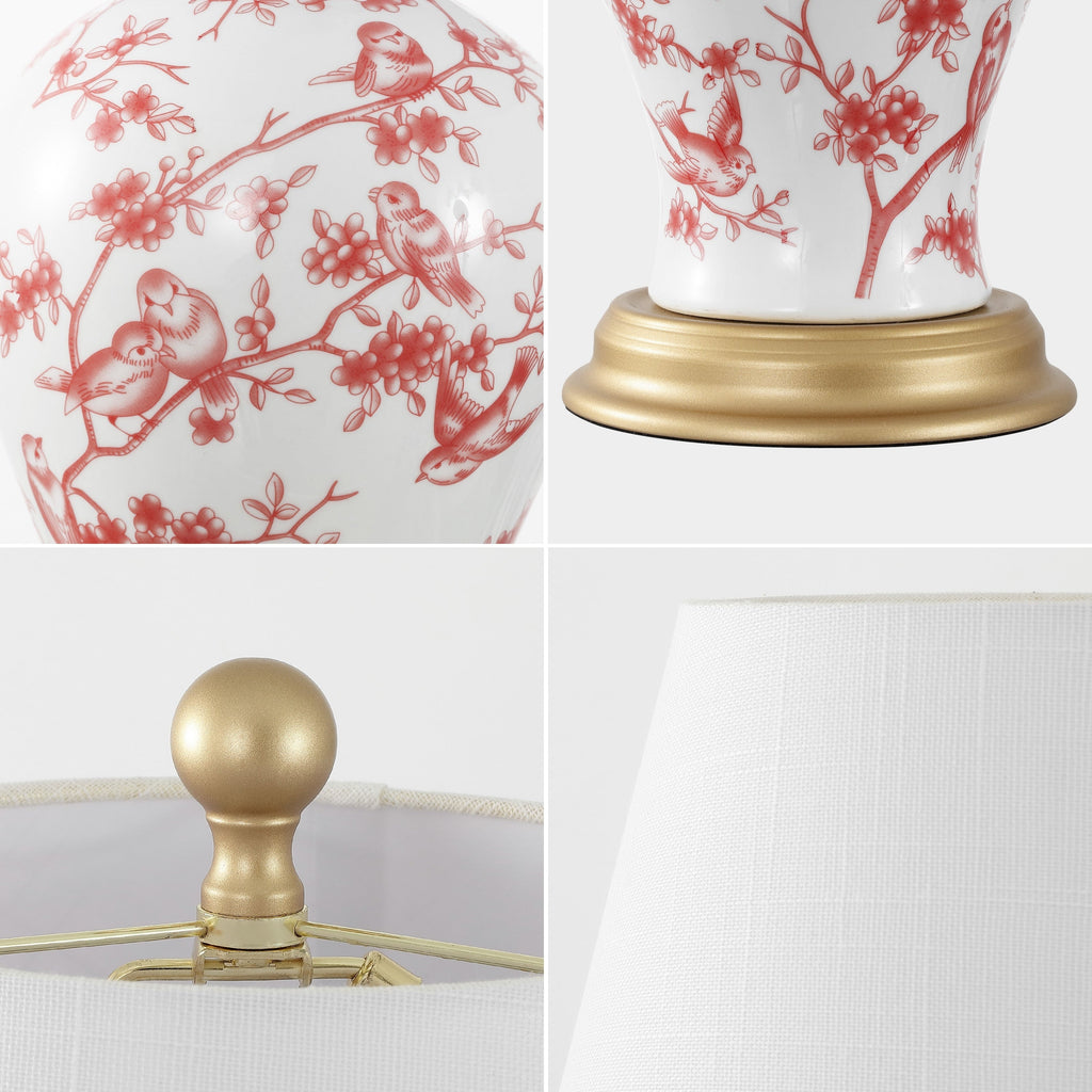 Lampe de table LED Grace 24 Floral, multicolore/laiton par JONATHAN Y