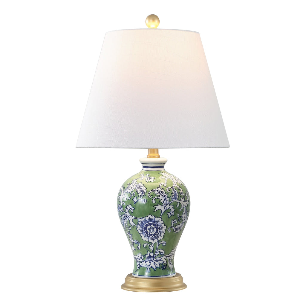 Lampe de table LED Grace 24 Floral, multicolore/laiton par JONATHAN Y