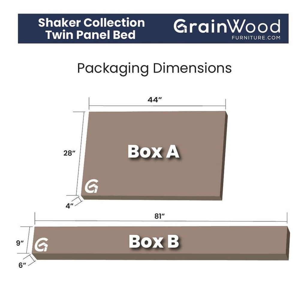 Lit plateforme en bois massif de style shaker avec meubles en bois de grain