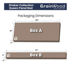 Lit plateforme en bois massif de style shaker avec meubles en bois de grain