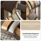 Ensemble de couette Nanshing Avalon Trellis 8 pièces à imprimé marocain