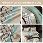 Ensemble de couette Nanshing Avalon Trellis 8 pièces à imprimé marocain