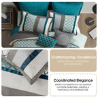 Ensemble de couette Nanshing Avalon Trellis 8 pièces à imprimé marocain