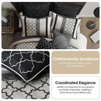 Ensemble de couette Nanshing Avalon Trellis 8 pièces à imprimé marocain