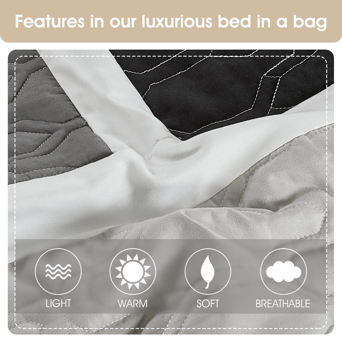 Ensemble de couette moderne Nanshing Blake 7 pièces à blocs de couleurs