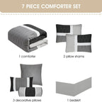 Ensemble de couette moderne Nanshing Blake 7 pièces à blocs de couleurs