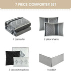 Ensemble de couette géométrique en jacquard Nanshing Jensen 7 pièces