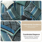 Ensemble de couette géométrique en jacquard Nanshing Jensen 7 pièces