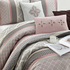 Ensemble de couette géométrique en jacquard Nanshing Jensen 7 pièces